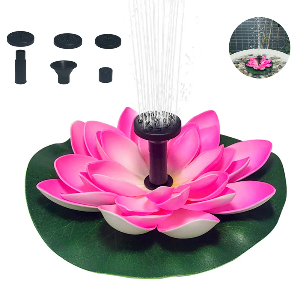 

2.5W 7V Solar Water Fountain Floating Durable Lotus Water Pump For Garden Courtyard Decoration Solar Fountain 2021