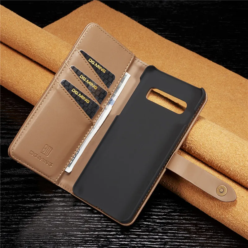 Роскошный кожаный чехол S10plus для samsung Galaxy S8, S9, S10 Plus, S10E, Note 9, 8, S7 Edge, Магнитный съемный флип-Кошелек, Чехол для карт