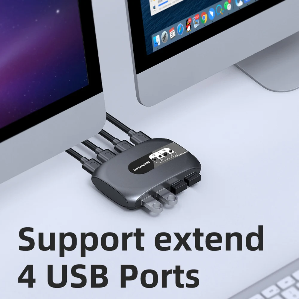 KVM-переключатель Unnlink USB 3 0 2 или 4 компьютера для совместного использования