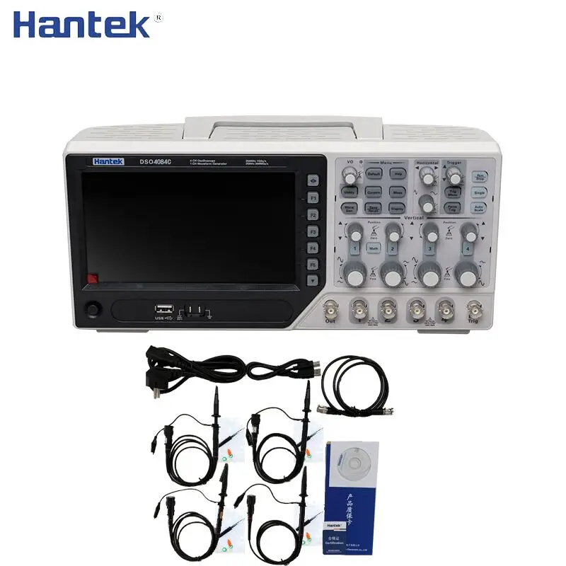 

Hantek DSO4084C 4 Channels 80MHz 1GS/s Digital Oscilloscope EXT AFG DVM Auto Range Generator Portatil Waveform Generator