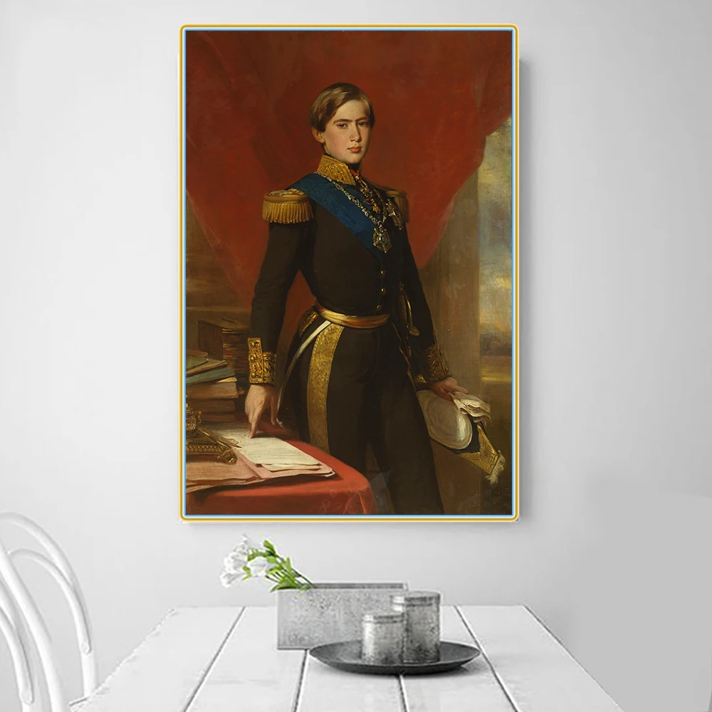 

Holover Canvas Oil Painting Winterhalter"Pedro V,King Of Portugal"Western Art Decor Poster Home Aesthetic Decoration Wall Art