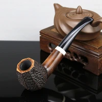 high quality octangle smoking pipe briar wood pipe 9mm filter briar tobacco pipe random carved briar pipe smoke accessory