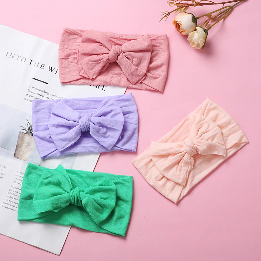 

Nylon Baby Headband Knitting Knot Fashion Butterfly Kids Bow Hair Band Infant Turban for Toddler Girls Hairband Accessories