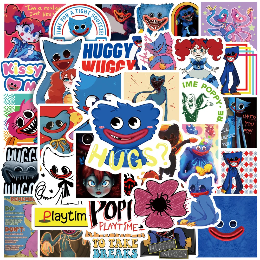 

10/30/50pcs Huggy Wuggy Poppy Playtime Graffiti Stickers For Laptop Guitar Phone Wall Car Cartoon Game Decals Sticker Kids Toys