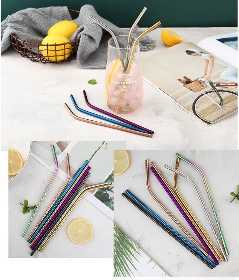 20 шт./упаковка многоразовые соломинки из нержавеющей стали 8 5/10 5 дюйма 6 мм | Дом и