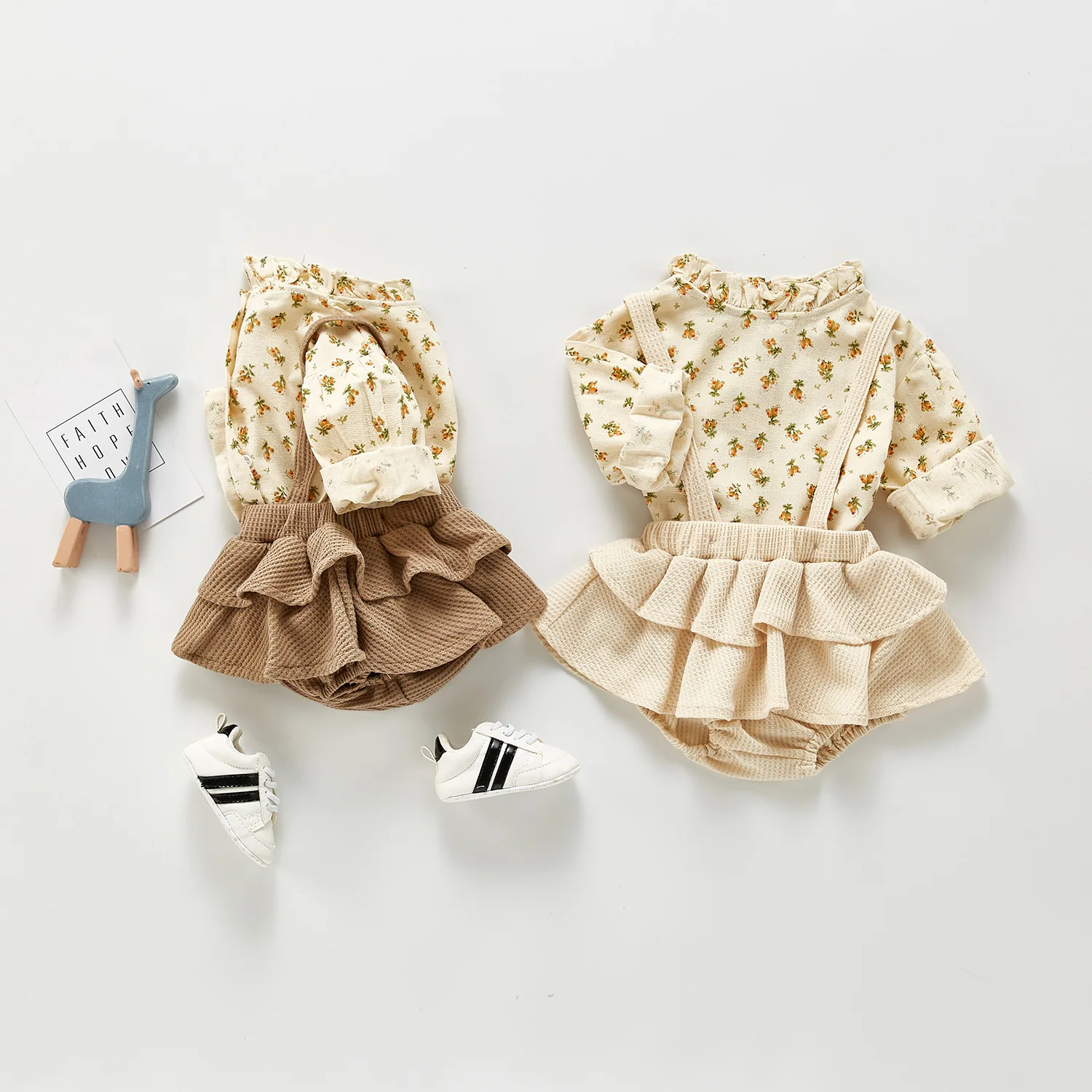 

Yg Brand Children's Wear, New Combed Cotton Spring And Summer Girl's Floral Top, Belt Pants, Baby's One-piece Suit, Belt Suit