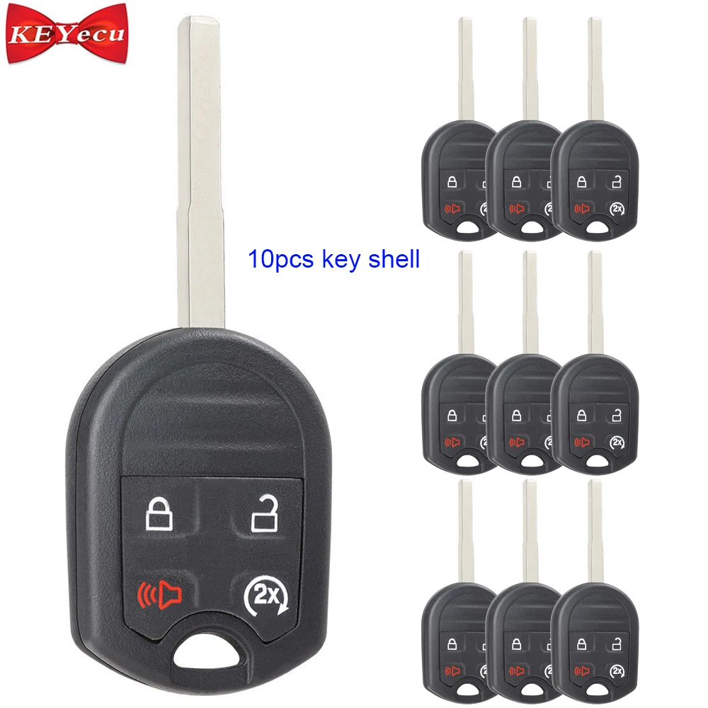 KEYECU 10 шт. для Ford Escape Focus Fiesta Transit Connect дистанционный автомобильный корпус ключей FOB