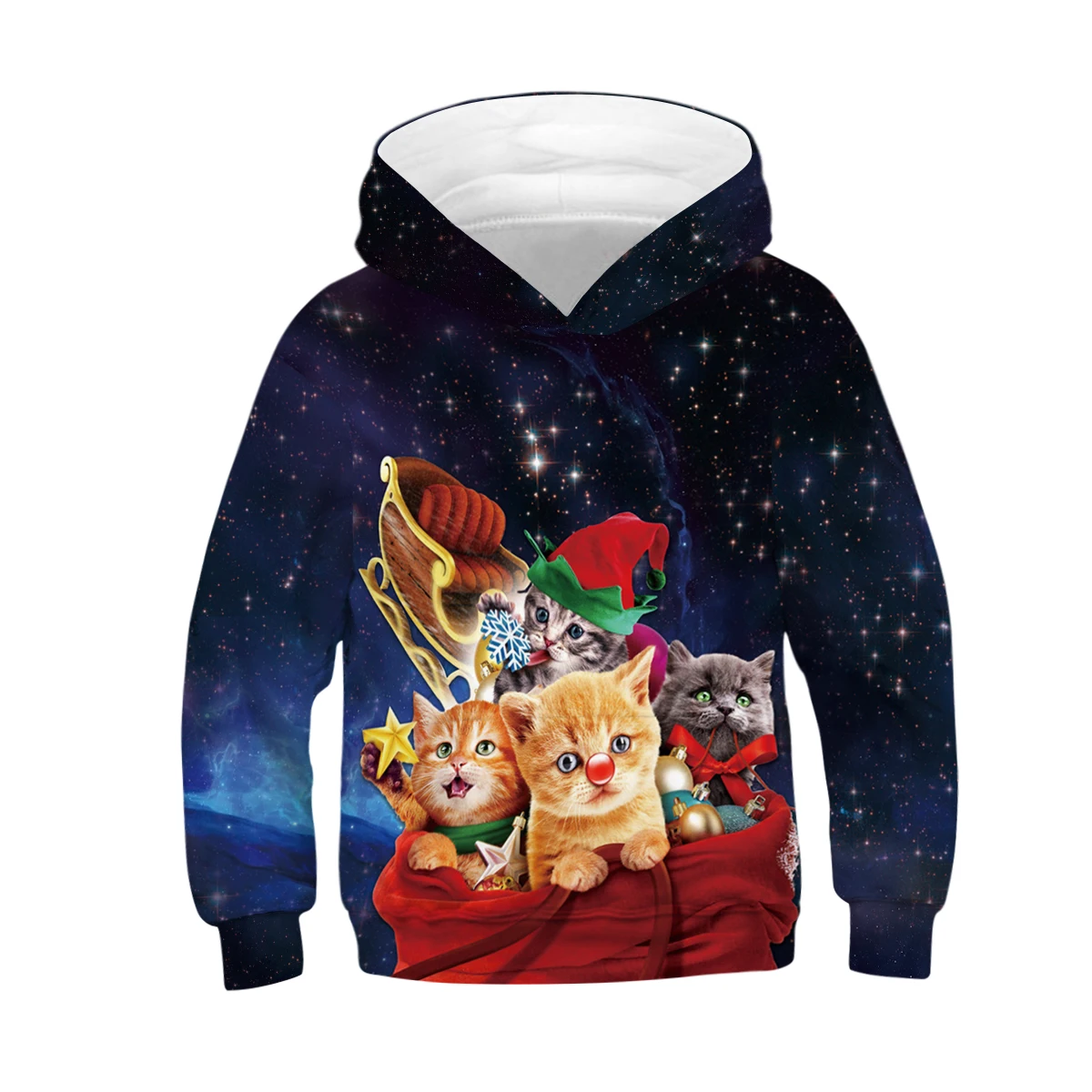 Lovely Cat Food Hamburger 3D Printed Kids Hooded Sweatshirt 2019 Children Space Colorful Galaxy Boys Girls Hoodies Tops | Детская одежда