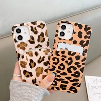 marble flower leopard card slot holder bag case for iphone 13 12 11 pro max xs x xr 7 8 plus se wallet soft silicon back cover