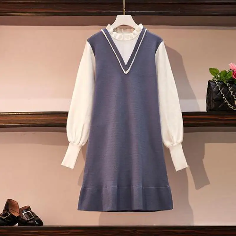 2019 осенне-зимнее женское модное однотонное трикотажное платье с