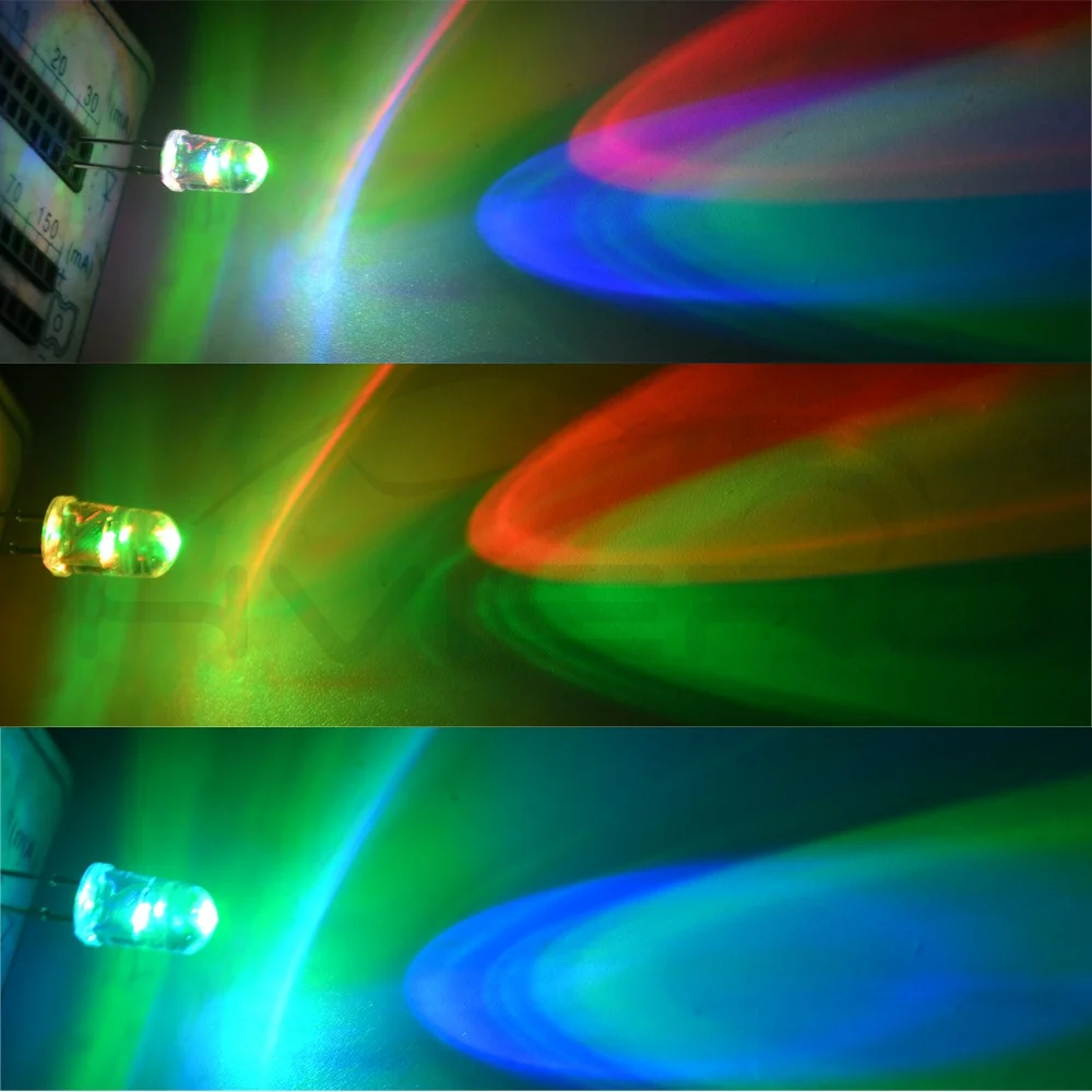 500 шт. 5 мм быстрая вспышка RGB красный зеленый синий Радужный разноцветный