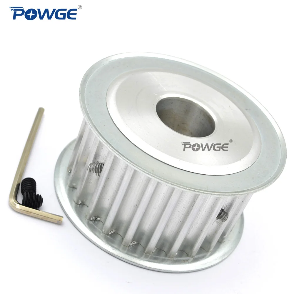 Синхронный шкив с зубцами POWGE Arc HTD круглым отверстием 8-28 мм для ремня шириной