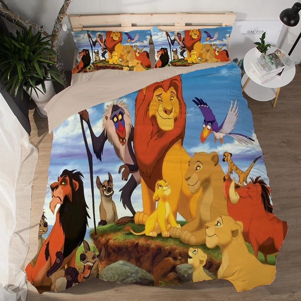 

Thick Simba Lion King Nala Orange Color Bedding Set Duvet Cover Pillowcases no Flatsheet Home Decor for Children Christmas Gift