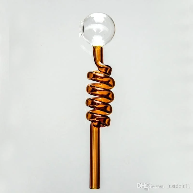 

Colorful Unique Curved Spiral Glass Pipes-5.6in