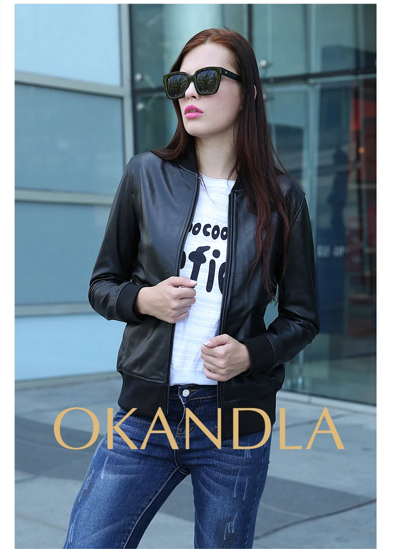

Woman Quality Genuine Leather Slim Fur Jackets Motorbiker Plus Size Female Sheepskin Jacket Suede Cool