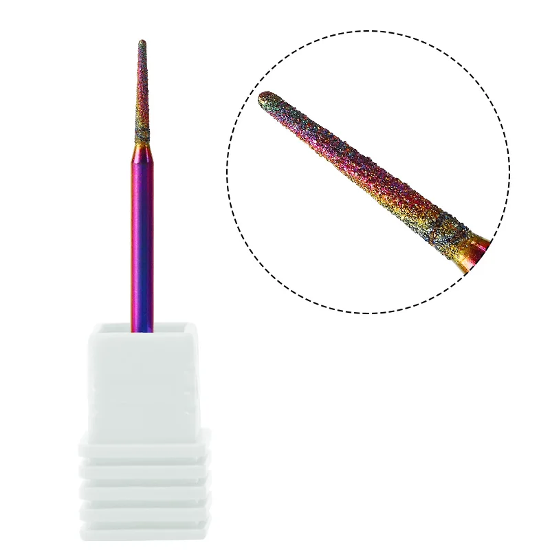 1 шт. радужные алмазные фрезы для ногтей сверла с радужным покрытием