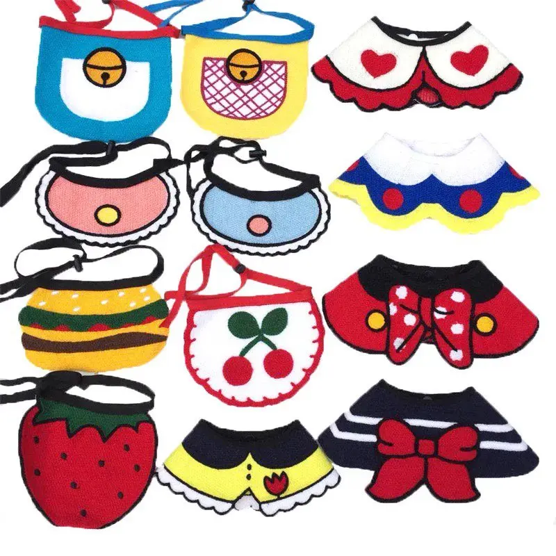 

Cartoon Cat Dog Bandana Bibs Scarf Collar Adjustable Pet Cute Heart Neckerchief Scarf Waterproof Saliva Towel for Cats Dog Puppy