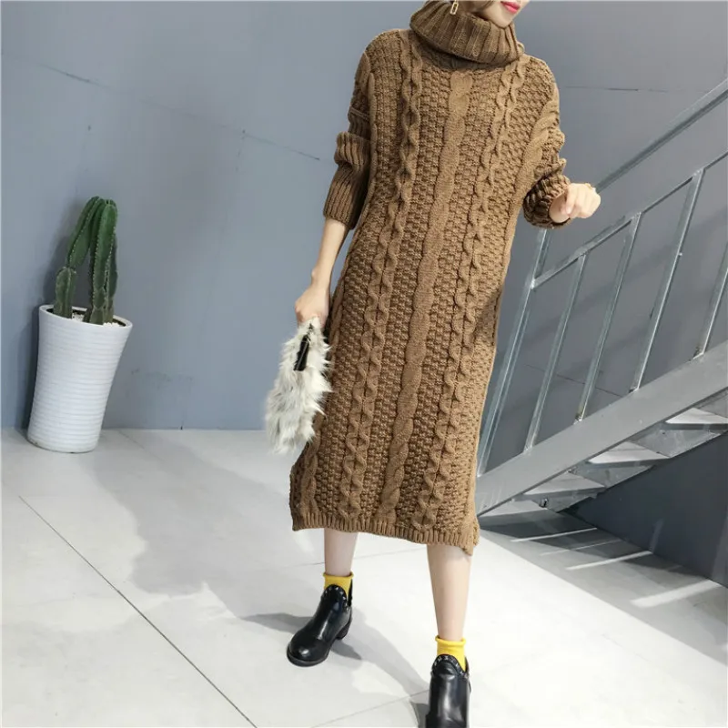 

Women's autumn and winter sweaters high round neck long sleeve new style, twist pullover sweater women clothes