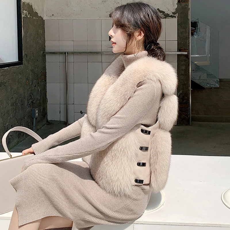 real fur fox fur coat design ladies winter really fox fur coat detachable real fur coat women short fur vest waistcoats