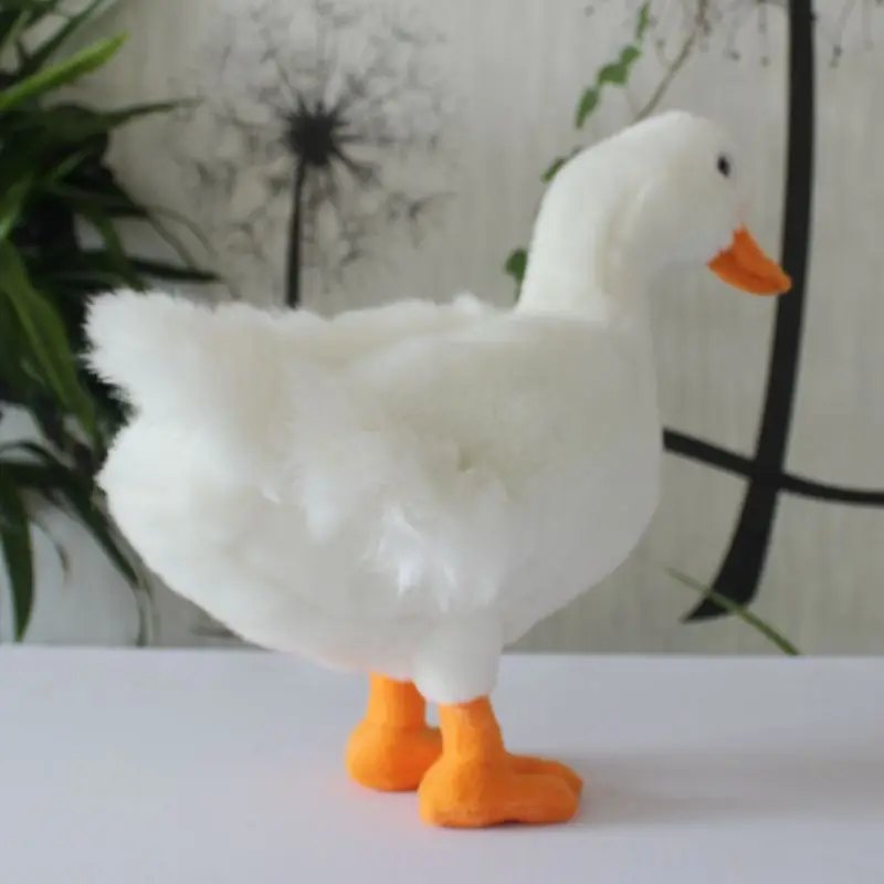 Реалистичная игрушка около 28x27 см белая утка плюшевая мягкая кукла детская