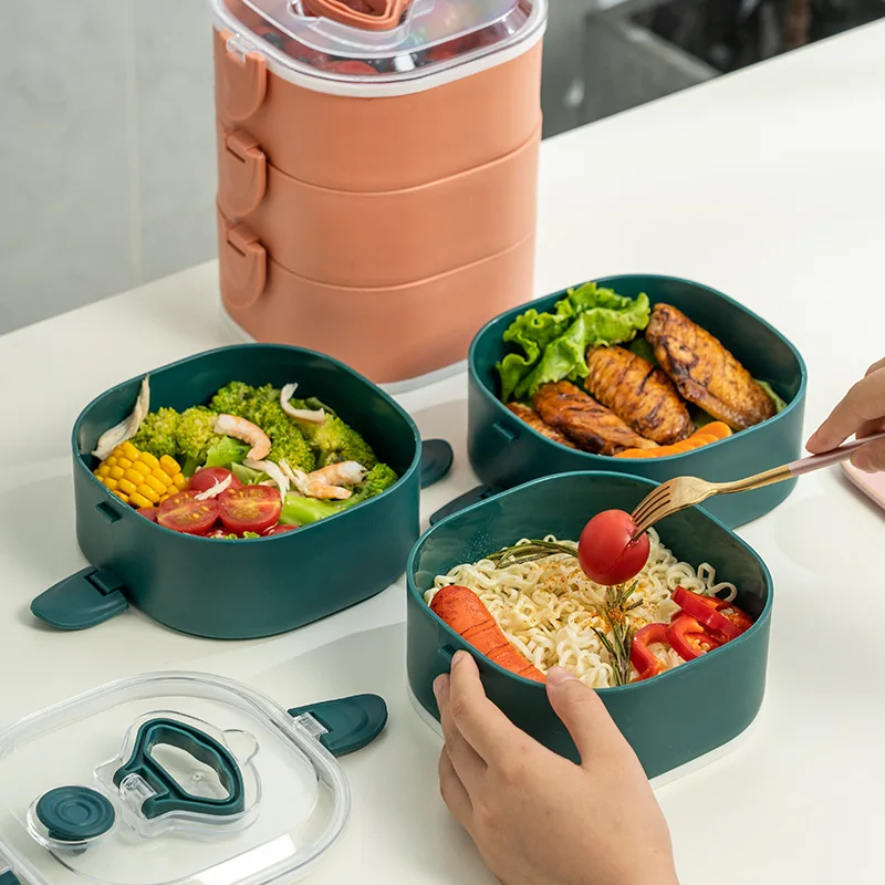 

Portable Lunch Box For Kids School Microwave Plastic Bento Box With Movable Compartments Salad Fruit Food Container Box worthbuy