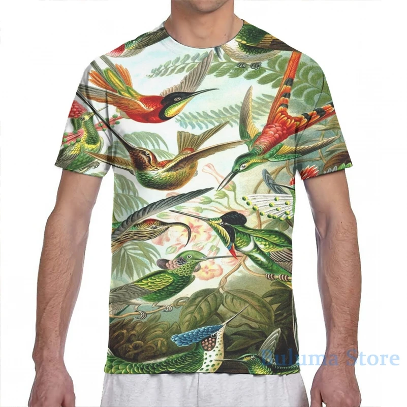Эрнст Геккель удивительная Колибри Мужская футболка для женщин со сплошным