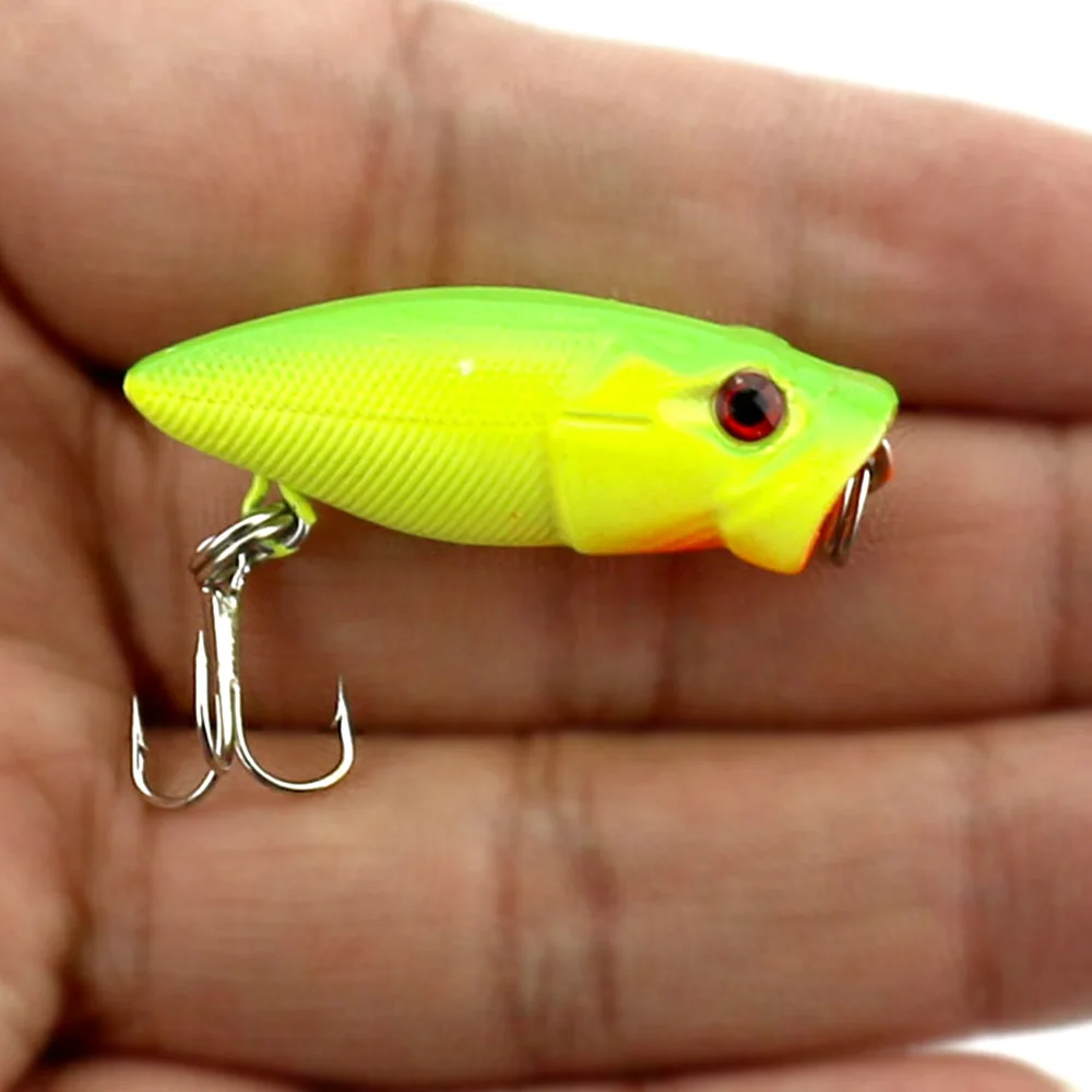 

HENGJIA 1PC 3.5cm 2.7g Best Seller Mini Diving Popper Lures for Fishing Hard Plastic Laser Fishing Lure Baits 3D Fish Eye Bait