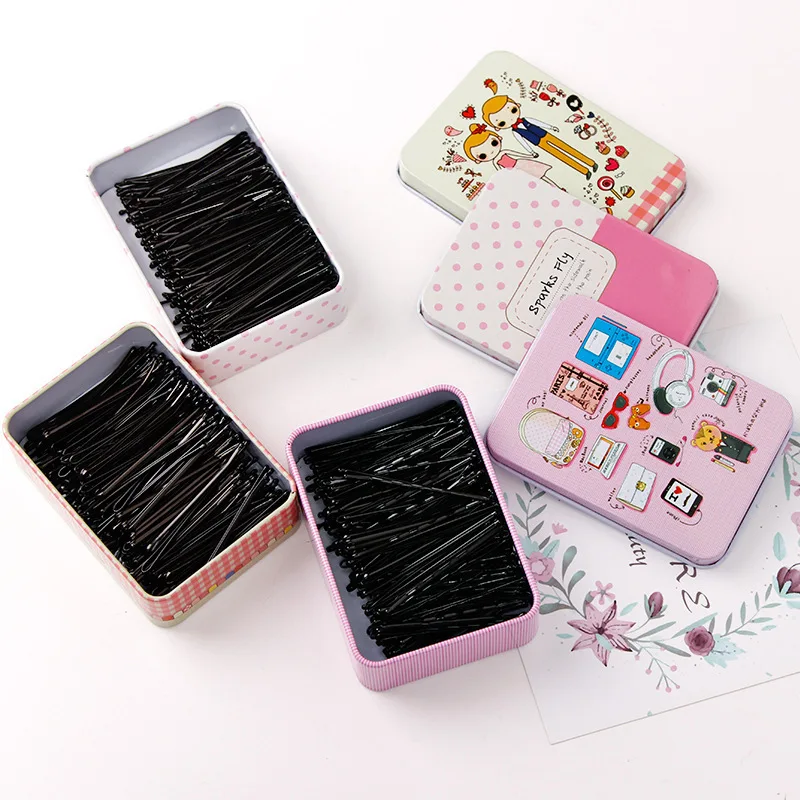 

100 Pcs/Box Black Broken Hair Edge Clip Small Hair Clips For Women Girls Pan Hair Headdress Hair Styling Hair Accessories 2021