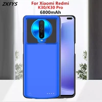 zkfys battery charger cases for xiaomi redmi k30 pro power bank case 6800mah external battery charging cover for redmi k30 case