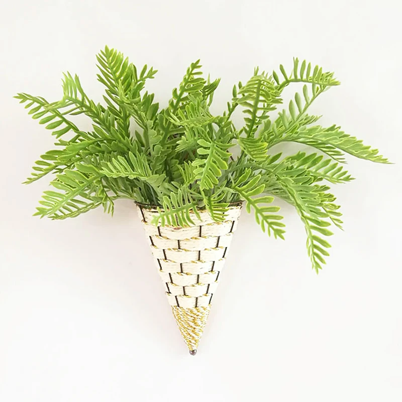 

40cm Fake Palm Tree Branch Artificial Cycas Plants Tropical Palm Leaves Plastic Jungle Grass Foliage Wall for Desk Pot Decor