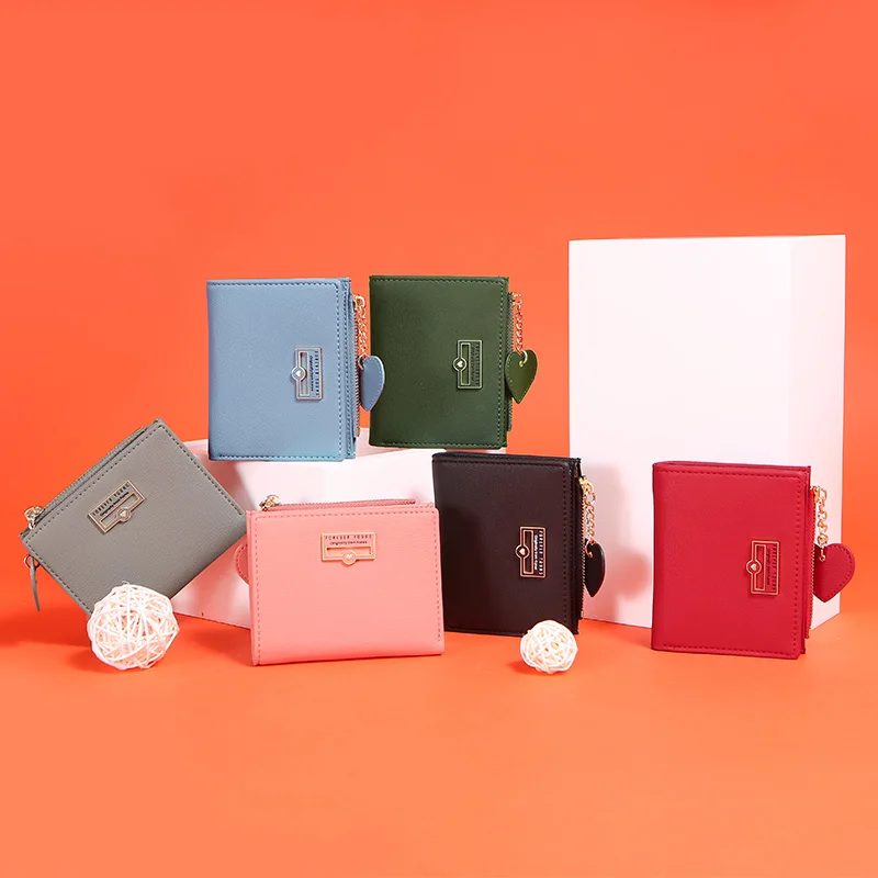 Подвеска в форме сердца Женский кошелек на молнии карман для монет держатель