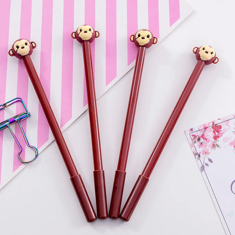 Милая кофейная маленькая голова обезьяны нейтральная ручка 0 5 мм черная для