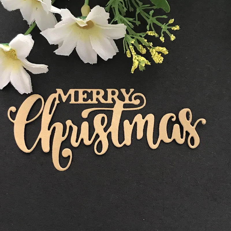 94*41 мм Merry Christmas металлические режущие штампы зимние слова высечки Скрапбукинг углеродистая сталь создание штампов карты тиснение искусство
