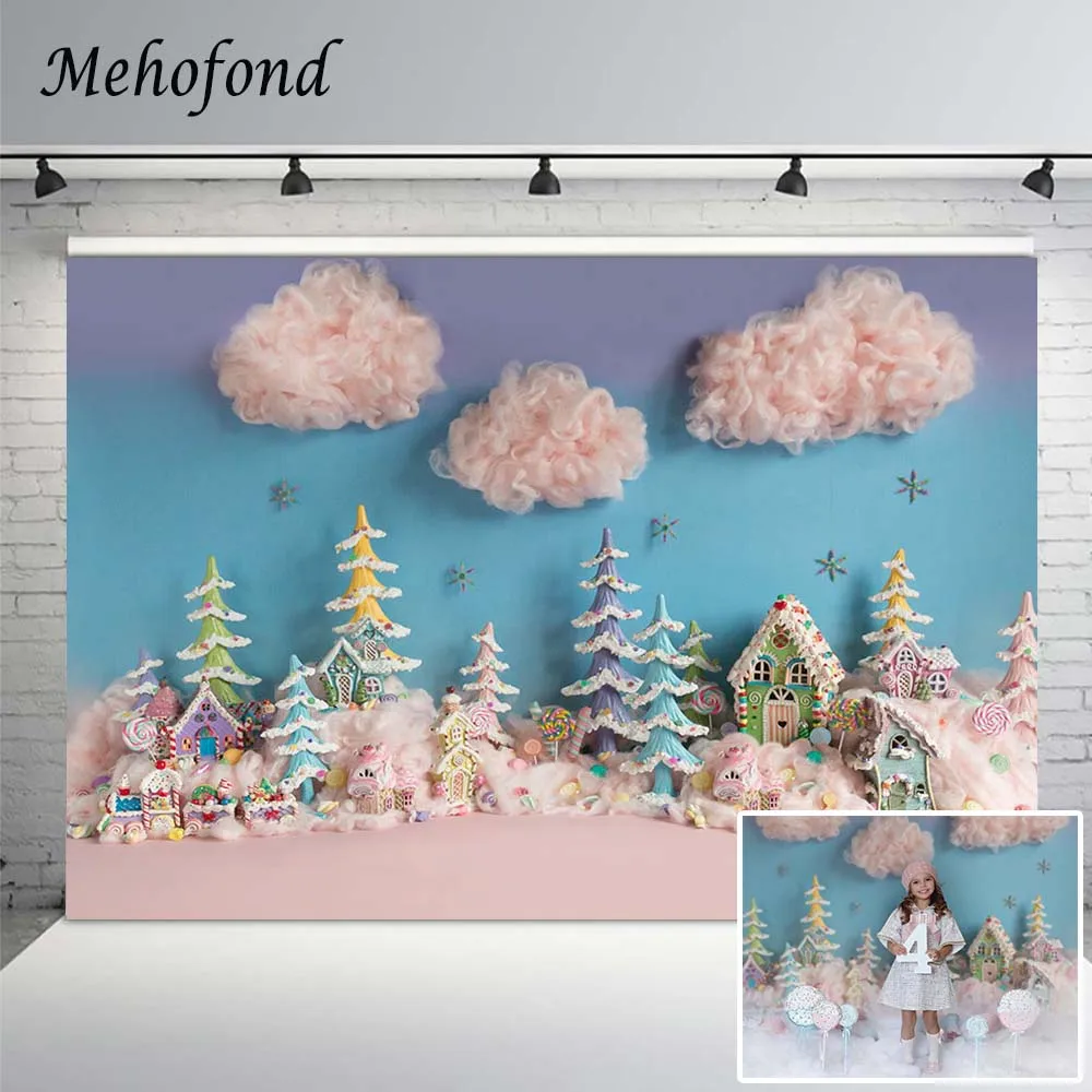 Фон Mehofond для фотосъемки с изображением сладких конфет леденцов и земли