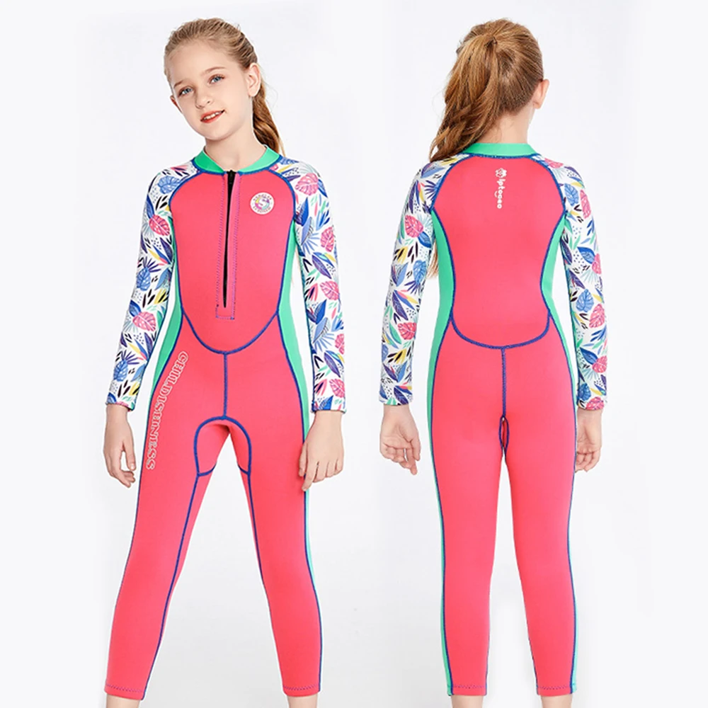 

Детский слитный купальник с защитой от солнца, пляжная одежда для девочек, купальник с рукавами, детский купальник с длинным рукавом для плавания и серфинга