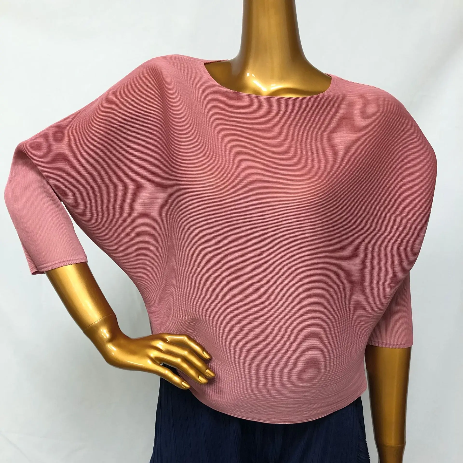 

SuperAen Short Solid O Neck Batwing Sleeve T-Shirts Women Classic All Match Jacket High-temperature Styling