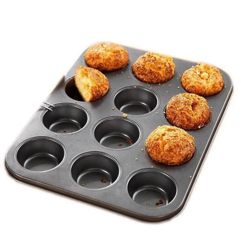 12 сетка круглая форма для мини тортов яйцо Маффин Пан кекс выпечки инструменты из углеродистой стали|Формы