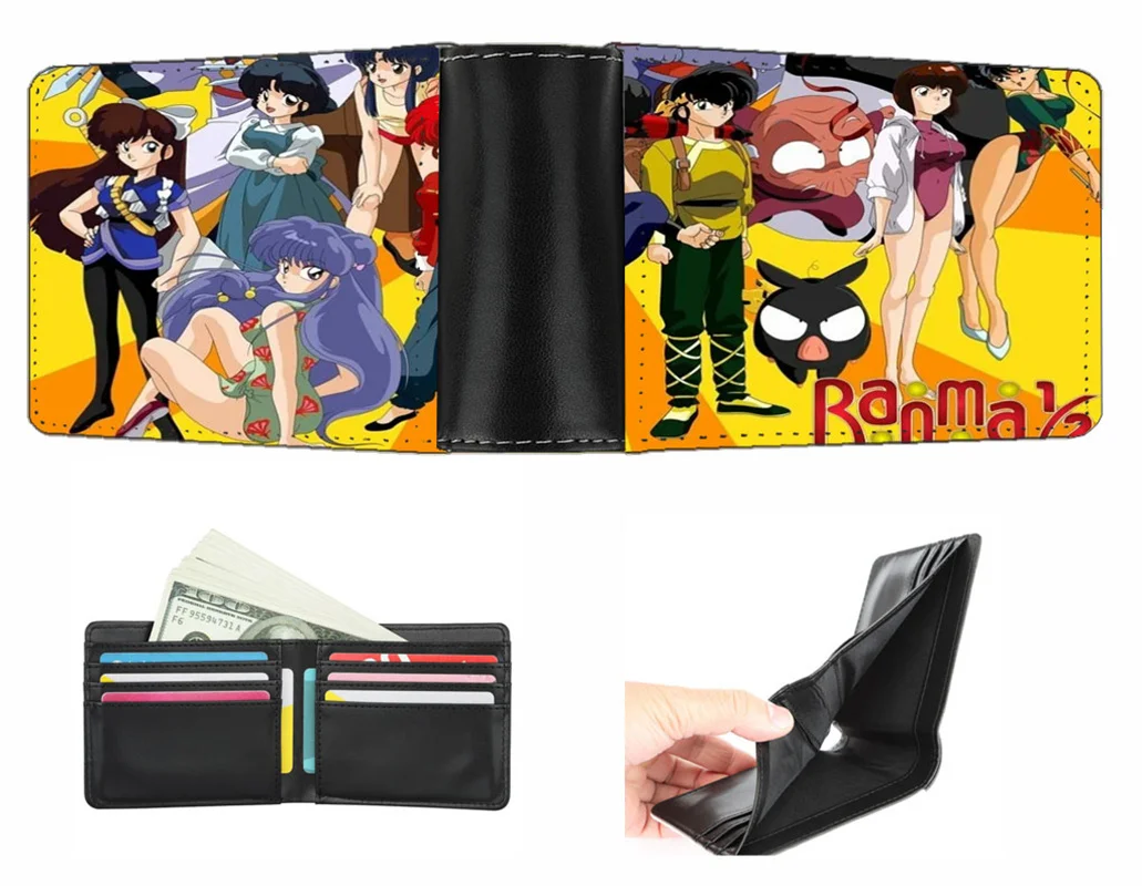 

Кошелек с монетницей для мальчиков и девочек, кошелек с рисунком аниме Ранма, мужской короткий кошелек для мужчин, мужской кошелек для подростков, короткий кошелек из искусственной кожи