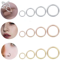 zs 4pcslot 16g 316l stainless steel hoop nose ring set 681012mm hoop earring rose gold color ear tragus helix conch piercing