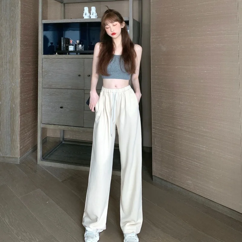 

Mazefeng 2020 New Womens Casual Pants Loose Style Stright High Waist Chic Office Ladies Pants Trousers Streetwear Female Pants