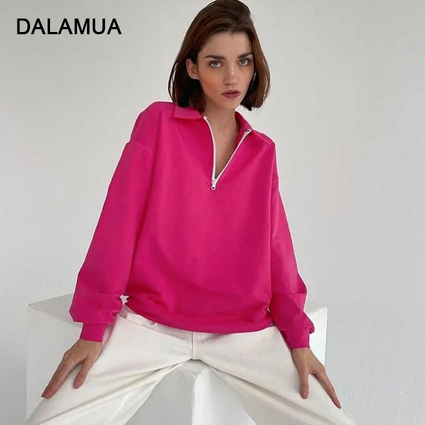 

Women T Shirt Polo Long Sleeve Solid Color Casual 2021 Autumn Lady Top Loose Knitted Fashion French Stylr Female Tees Shirts New