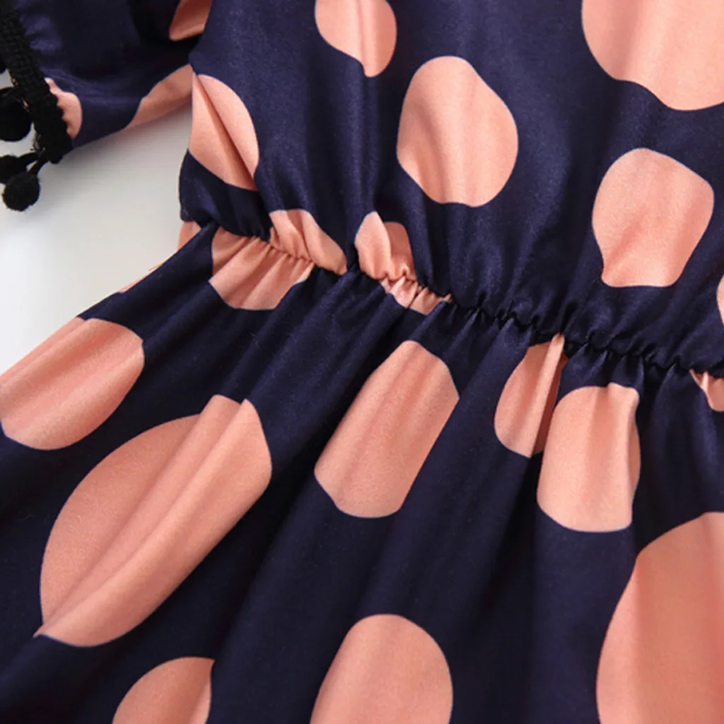2020 Luxury Baby Girls Evening Dress bebek abiye Children's Kawaii Polka Dot Red Party Toddler Kid christening dress Rosa | Детская