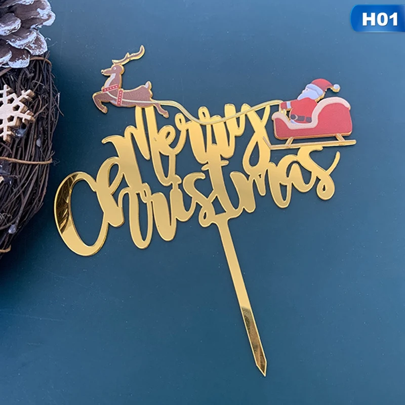 

Cake Topper Merry Christmas Happy Happy New Year Cupcake Toppers Flags DIY Baking Baby Shower Kids Party Wedding Birthday