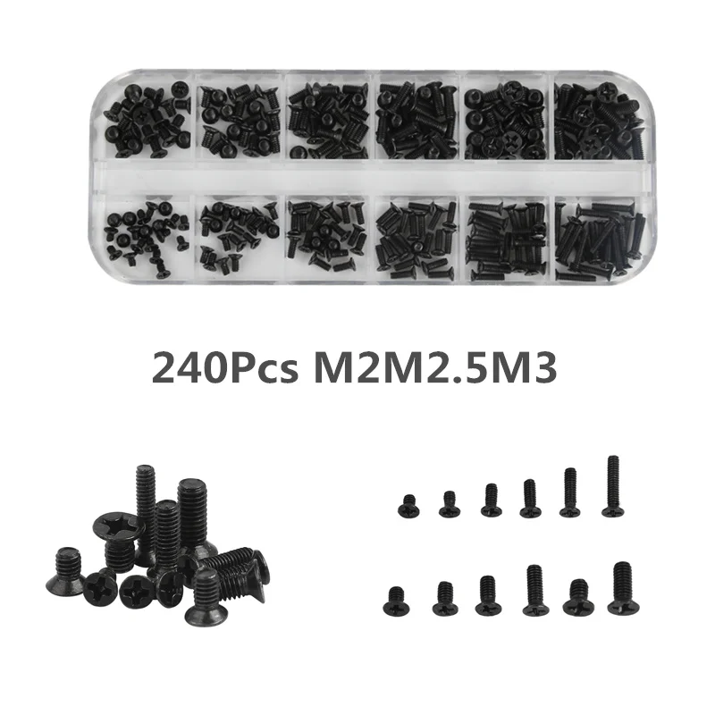 

240Pcs/Set M2M2.5M3 Repair Screws Kit For Laptop Micro Computer Case Assemble Mini Digital Mechanical Repair Screw