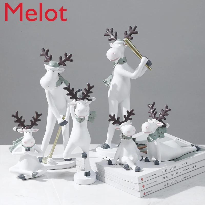 

All the Way to Have You Deer Decoration Creative Decorations Cure Series Living Room Entrance TV Cabinet Table-Top Decoration