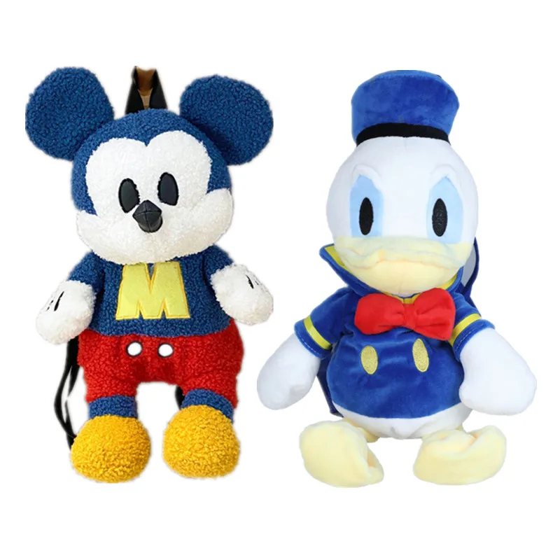 

Disney Anime Plush Series 28Cm Mickey Mouse Donald Duck Kawaii Soft Plush Packbag Toy Cute Plush Doll School Bag Kids Gift
