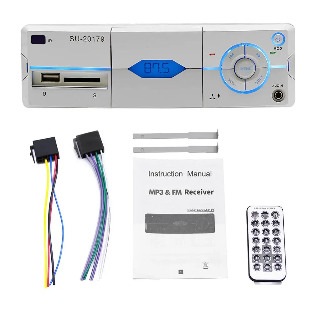 Leadfan автомобильный радиоприемник 1Din In-Dash MP3 мультимедийный плеер Bluetooth музыка