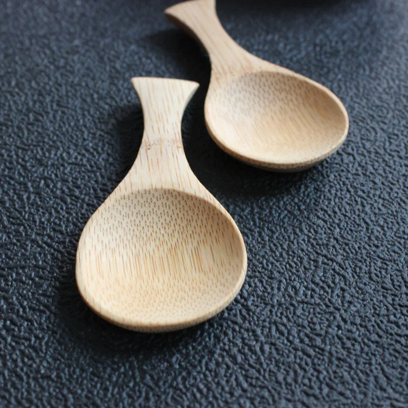 

Natural Mini Bamboo Spoon Mini Short Handle Tea Spoon Coffee Beans Salt Tea Scoop DH8585