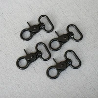 20 pcslot 25mm black metal swivel hook clasps lobster use for dog collar keychain swivel trigger clips snap hook diy accessorie