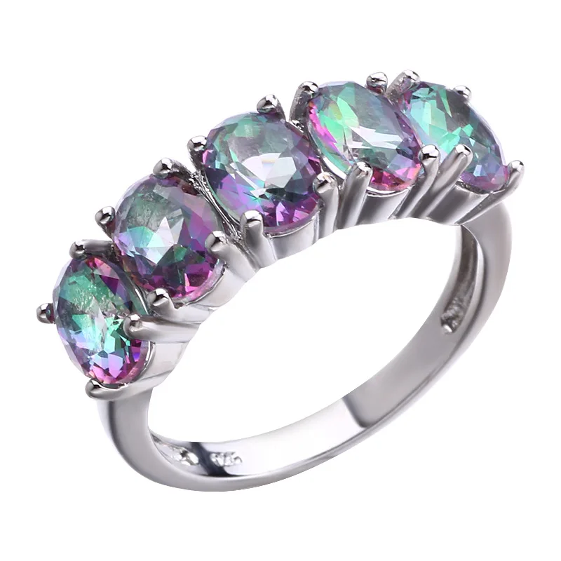 

Hot Sale Rainbow Zircon Cool Birthstone Ring Gift for Ladies